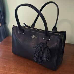 Kate Spade Black Maryam Satchel with Tassel Accents